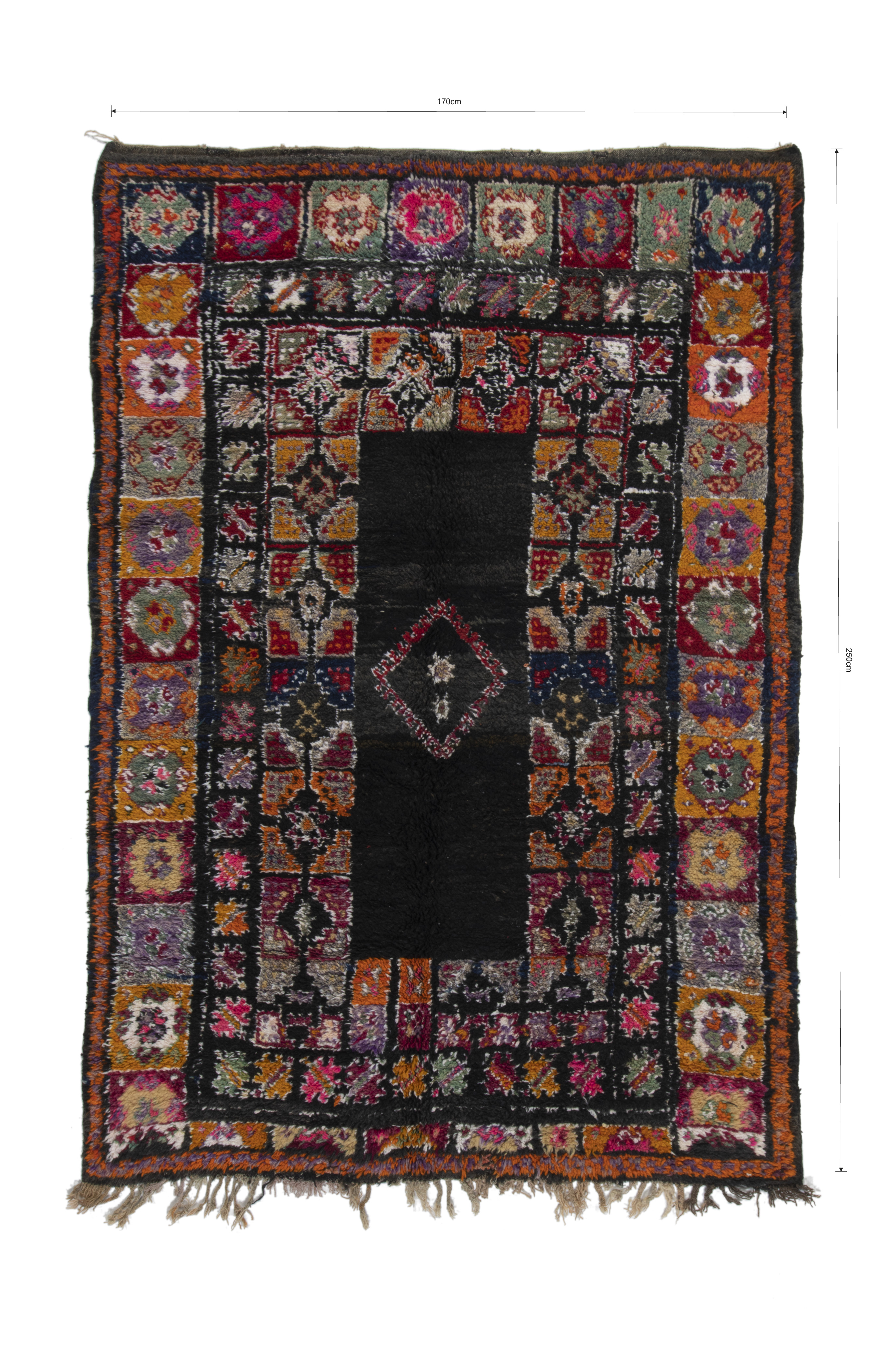 Vintage Boujaad Rug 250 x 170 - Moroccan Beni Ouarain rug