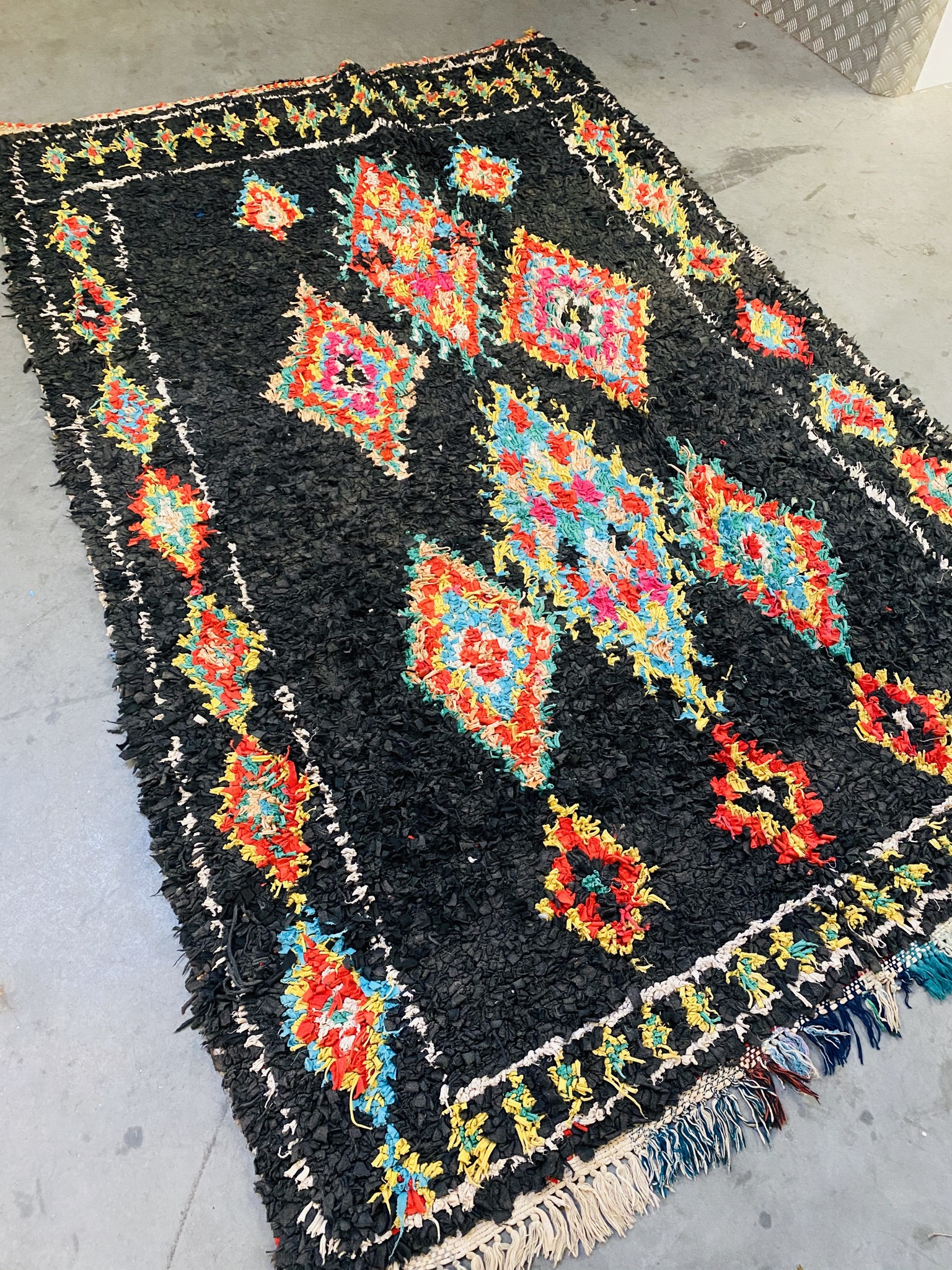 Boucherouite Rag Rug 260 x 160 - Moroccan Beni Ouarain rug